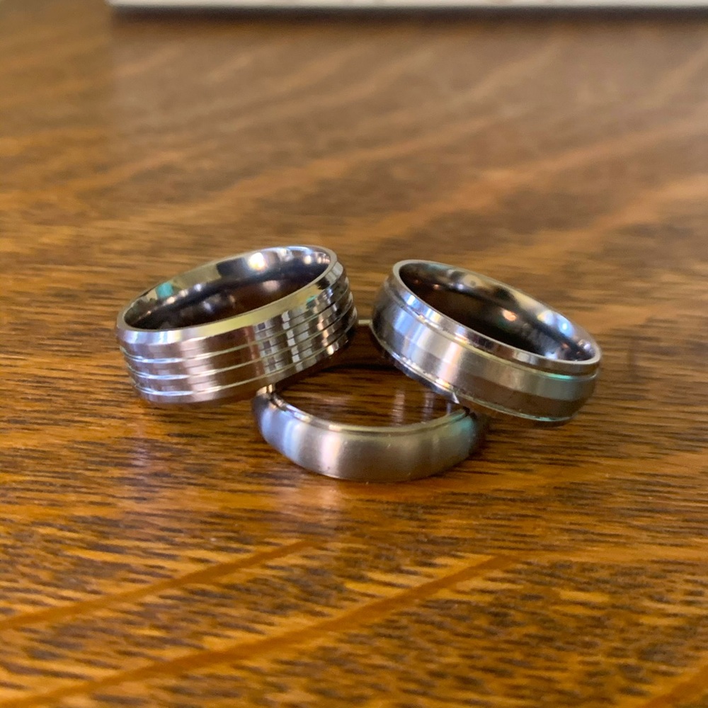 Set of 3 Titanium Bands